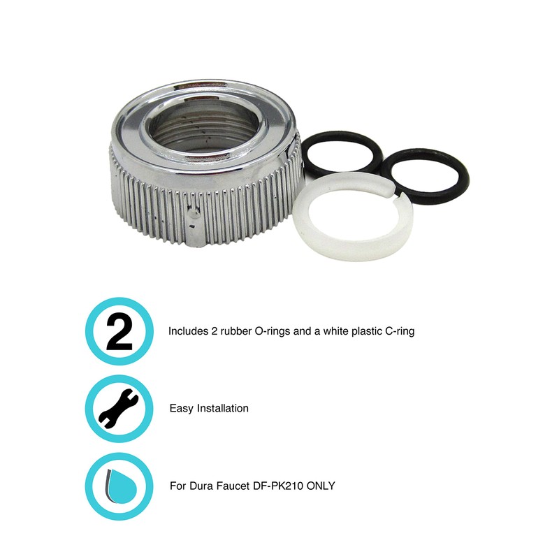 Dura Faucet DF-RK510-CP RV Faucet Spout Nut and Rings Replacement