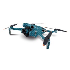 MightySkins Carbon Fiber Skin Compatible with DJI Mini 4 Pro - Blue Strokes | Protective, Durable Textured Carbon Fiber Finish | Easy to Apply