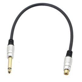 QIANRENON 6.35 mm 1/4 inch Mono Male to RCA Female Audio Cable Gold Plated Aluminum Housing for Studios,Pro Sound & DJ (0.3M)