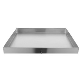 LIAPDG Washer Machine Drain Pan, Stainless Steel Washing Machine Tray with Baffle Installed Under Most Models of Dryers 28 x 30 x 2.5 Inches for Washer Machine Less Than 28 x 30 Inches
