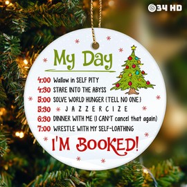 34HD Gifts for Christmas, Cartoon Characters Christmas Ornament Ceramic 2-Side Printed, Christmas Movie Gifts, Christmas Decorations for Trees