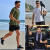 PINSPARK Men's 3 Pack Workout Shirts Quick Dry Moisture Wicking