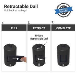 SVD.PET Dog Poop Bag Dispenser, Retractable Waste Bag Dispenser, Lightweight Poop Bag Holder, Stretchy Strap Fits Any Dog Leash, Dog Walking Accessory (Black)