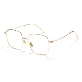 Cyxus Women Blue Light Bloking Glasses Anti Blue Light Glasses Square Rertro Metal Frame Glasses Gold