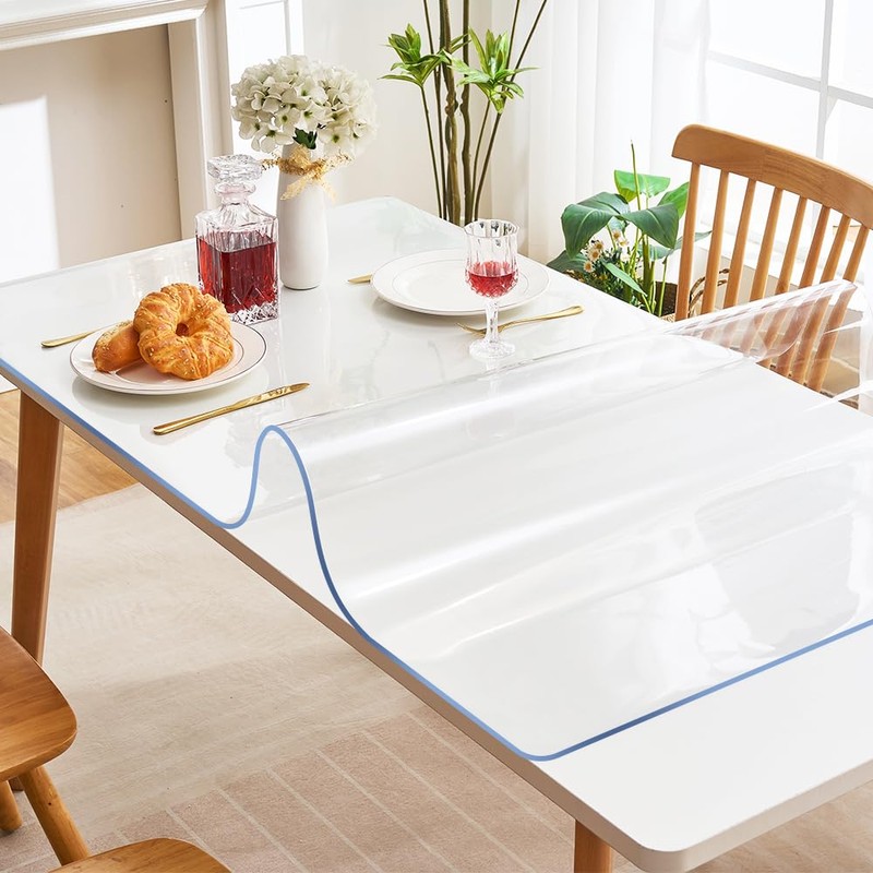 Clear PVC Desk Protector Plastic Crystal Tabletop Topper Thick Small