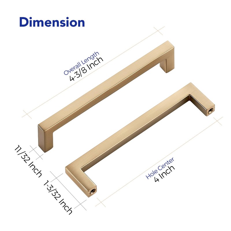 Ravinte 20 Pack Solid 4 Inch Hole Center Slim Square