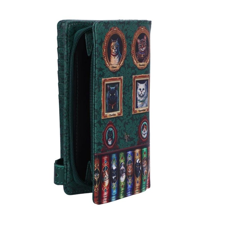 Nemesis Now Lisa Parker Mad About Cats Embossed Wallet Green