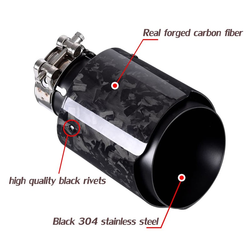 Car Forged Carbon Fiber Exhaust Pipe Muffler Tips with Black