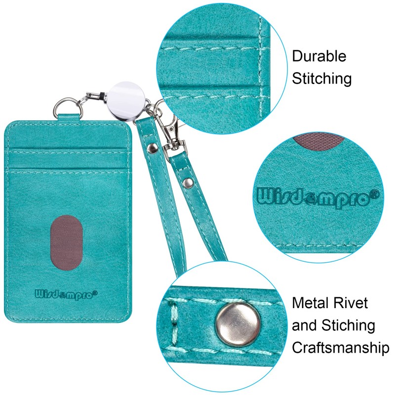 Wisdompro Pass Case, Commuter Holder with Reel Included, Vertical, Double-Sided,