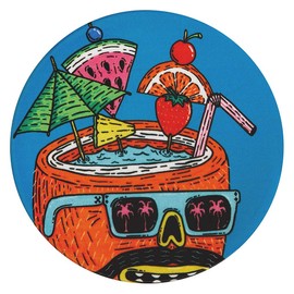 Maxwell & Williams Mulga Coconut Coaster, Round, Ceramic, Cork, Multi-Colour, 10.5 cm, DU0184