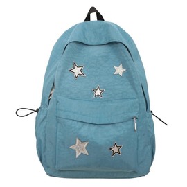 MININAI Cute Y2K Aesthetic Backpack Stars Pattern Preppy Backpack Laptop Backpack Back to College Supplies (Blue,One Size)