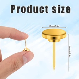 Lyyxjsltd 30pcs Gold Push Pins, Metal Thumb Tacks for Photo Hanging, Decorative Flat Head Wall Tacks for Cork Bulletin Board, Maps, Posters, Home Office Display