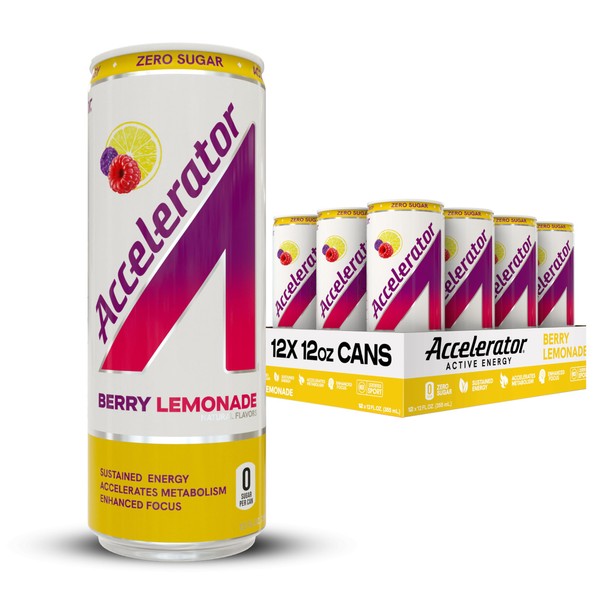 Accelerator Active Energy Drink, Berry Lemonade, 12 Fl Oz Can