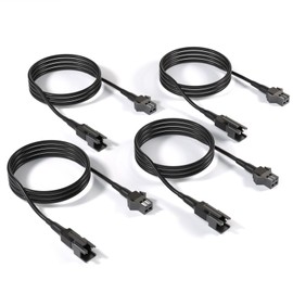 Honalia Pure White Rock Light Extension Wire 4 PCS, Extension Cable 47 Inch 2 Pin, 6000K White LED Rock Lights for Trucks UTV ATV RZR Golf Cart