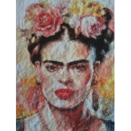 Frida Portrait (3) Cross Stitch Kits, 14ct Cotton, 150x 200 Stitch 26x37cm Counted Cotton Celebrity Artist Portrait Cross Stitch Kits