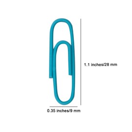 Small Mini 300 Pack Paper Clips 28mm / 1.1 Inches - Assorted Color Office Supply Accessories - Cute Paper Needle - Multicoloured Bookmark(Blue)