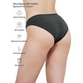 ZSOSBA METARINO Women's Underwear Mid Waisted Ladies Panties Merino Wool Sports Active Briefs 3 Pack (US, Alpha, Medium, Regular, Regular, Pack1)