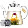 Zpose 1500ml Glass Teapot, Large Tea Pot with Infuser for