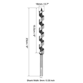 sourcing map Auger Drill Bit Wood Hex Shank 18mm Cutting Dia Highbon Steel for Electric Bench Drill Woodworkingpentry