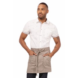 Chef Works Unisex Seattle Half Bistro Apron, Taupe, One Size