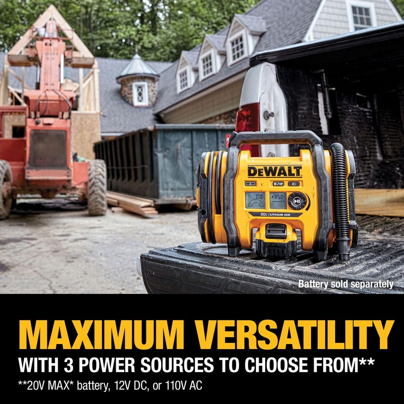 DEWALT Tire Inflator Portable Air Compressor 20V MAX, Car Air