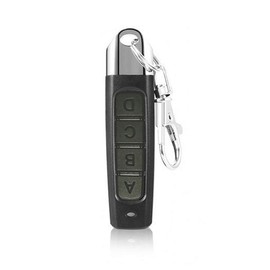 433MHz Wireless Remote Control Cloner, Universal Clone Remote Control Key with Keychain for Electric Gate, Garage Door (Black, ABCD Buttons)