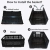 KINGSUSLAY 4-Pack Plastic Storage Crates,20L Foldable Baskets,Collapsible Crates, Storage Baskets