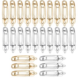 24 Pcs Gothic Hair Clips Alloy Safety Pin Shape Hair Pins Goth Hairpin Accessories for Women Girls