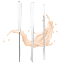 3Pcs Foundation Spatula, Stainless Steel Makeup Spatula for Foundation, Tiny Cosmetic Mixing Tool Even Application for Face Cream Easy to Clean Ideal for Women