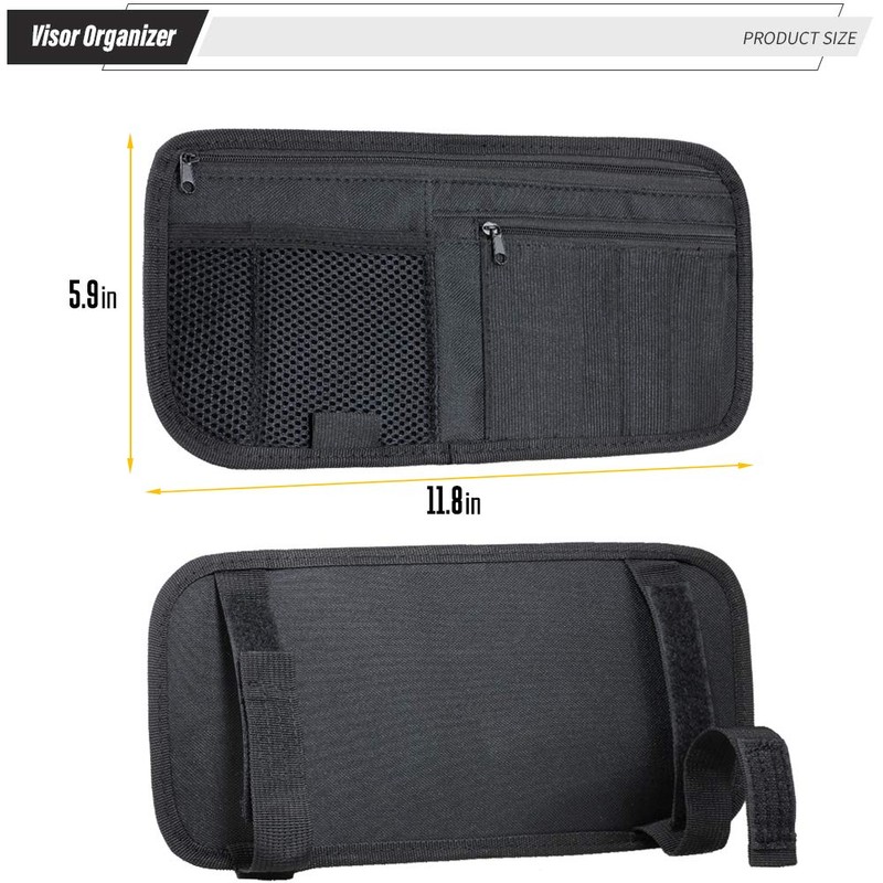 LIVANS Car Sun Visor Organizer, Vehicle Visor Storage Pouch, Auto