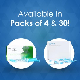 Whiter Image Professional Dental-Grade Teeth Whitening Gel, Sensitivity-Proof, 9% Hydrogen Peroxide Formula - Made in USA - 4 Pack Syringes with Dispensing Tips