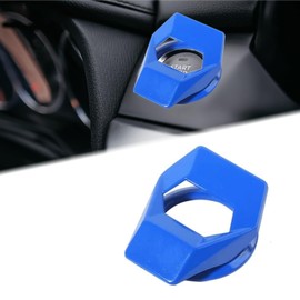 Yuqilin Car Engine Start Stop Decorative Cover, Car Decoration Interior Car Tuning Start Stop Button Cover Car Ignition Switch Ring Anti Scratch Cover for Cars and Motorcycles (Blue)