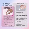 KQueenest Nude Cateye Press on Nails Almond Medium Glazed Glitter
