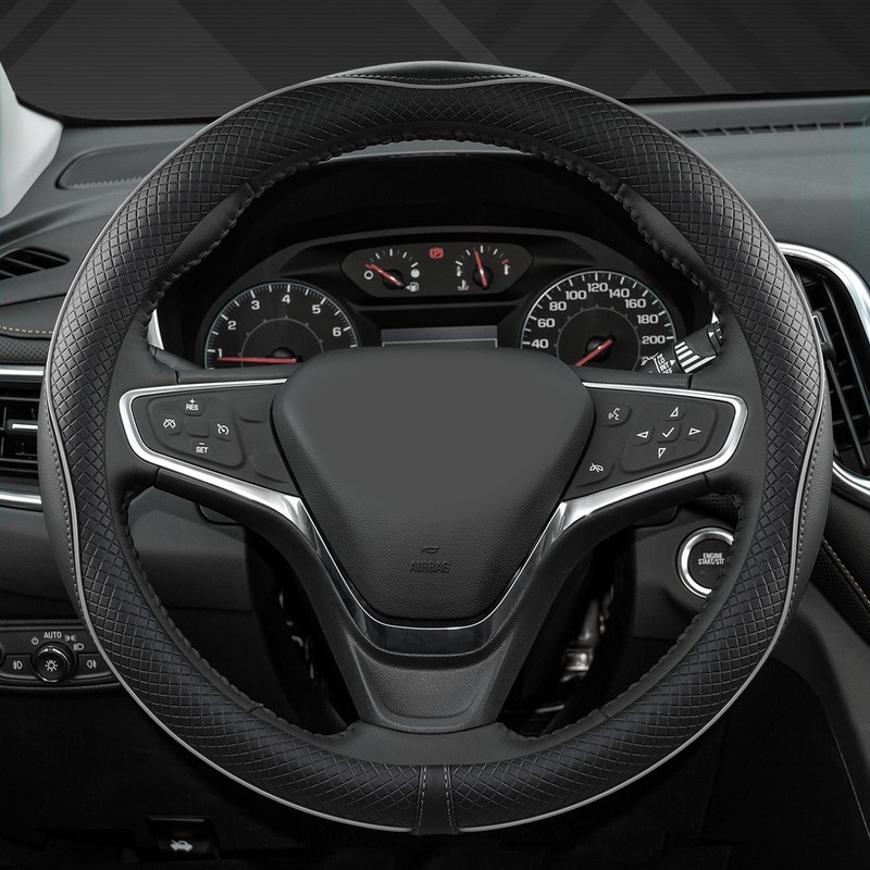 West Llama Microfiber Leather Car Steering Wheel Cover for Chevy