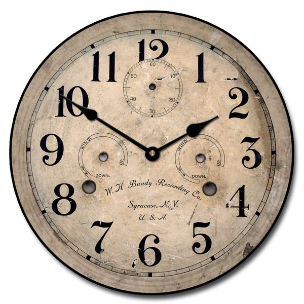 Bundy Wall Clock, Available in 8 Sizes, Most Sizes Ship