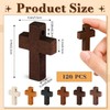 120PCS Small Wooden Cross, 6 Colors Mini Wooden Crosses for
