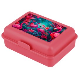 Baagl Children's Lunch Box for School - Lunch Box for Girls, Boys, Nursery - Lunch Box, Lunch Box, Snack Box (Flamingos)