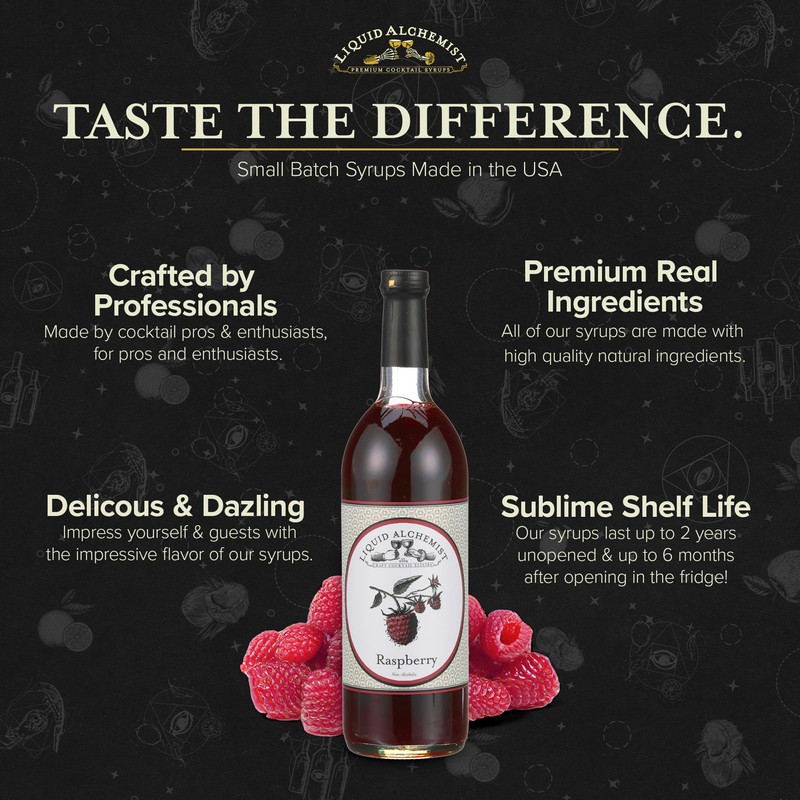 Liquid Alchemist Raspberry Syrup for Drinks - Real Ingredients Make