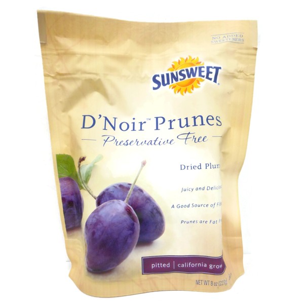 Sunsweet D'Noir Prunes in 8 oz Bag (Case of 12)