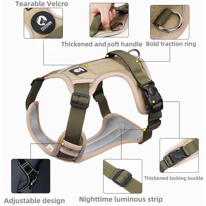 EBLIN Dog Harness with Handle, Reflective Dog Harness, Padded Chest