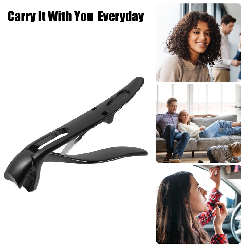 VOCOSTE Nail Clippers Portable Black Stainless Steel Nail Clippers for