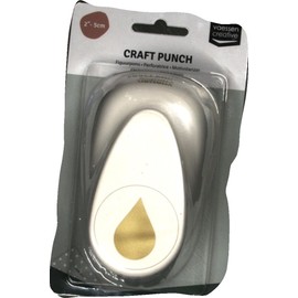 Vaessen Creative Craft Paper Punch - Drop - 3,3 x 5,1 cm - Circle Cutter for Crafting and Card Making, white/pink