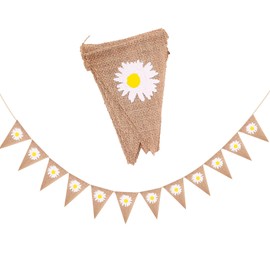Daisy Bunting Outdoor Weatherproof, Daisy Decoration, Multifunctional Midsummer Dico, Birthday Decoration Children, Flowers Decoration, Birthday, Children, Suitable for Birthday, Wedding, Party