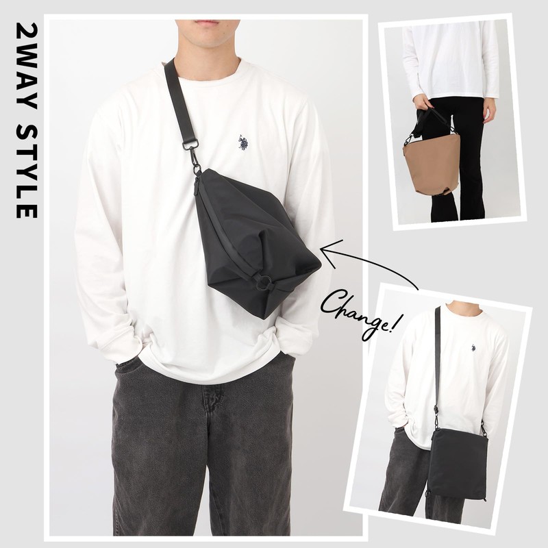 [QUARE] サコッシュ ショルダーバッグ バッグ ナイロン メンズ レディース 防水 a4 カバン