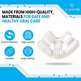 V-White V-Shaped Replacement Head for Ultrasonic Toothbrush, 75% Faster, Effective Whole Mouth Deep Clean & Massage, Compatible with All Kind of V Shaped ultrasonic Tooth Brushes - Child (1-Pack)