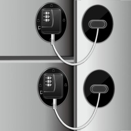 KIZZHISI Fridge Lock, 2 Pack Refrigerator Lock, Combination Fridge Lock, for Fridge, Cabinets, Window, Drawers and Child Safety Cabinet Lock, Strong Non-Marking Adhesive No Drilling (Black)