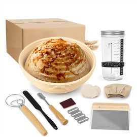 YXDSUBI Banneton Bread Basket, 9 Inch Round Basket Set, Sourdough Bread Baking Supplies Starter Kit, Bread Making Tools, Bread Basket Gift Set