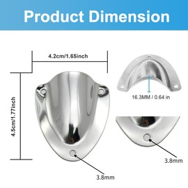 4pcs Stainless Steel Clam Shell Vent Wire Cover Boat Transducer Wiring Cover Marine Wire Cable Vent Cover Small Lightweight Sturdy Vent for Boat for Boat Cable and Transducer Wiring Outdoor Motor Home
