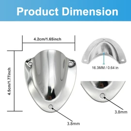 4pcs Stainless Steel Clam Shell Vent Wire Cover Boat Transducer Wiring Cover Marine Wire Cable Vent Cover Small Lightweight Sturdy Vent for Boat for Boat Cable and Transducer Wiring Outdoor Motor Home