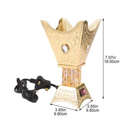 Sewroro Electric Incense Burner Metal Bakhoor Burner Golden Burner Holder Desktop Censer Burner for Yoga Spa Aromatherapy Office Home Decor, 18X9.8CM (5R1P1439IJ4B9XT16G7Z)